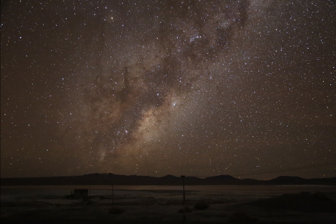 Altiplano.
Le coin est un des meilleurs endroits au monde pour observer le ciel.
Un radiotÃ©lescope gÃ©ant a Ã©tÃ© construit Ã  cÃ´tÃ© de San Pedro de Atacama, mais nos yeux suffisent pour apprÃ©cier le spectacle Ã  4300m d'altitude !