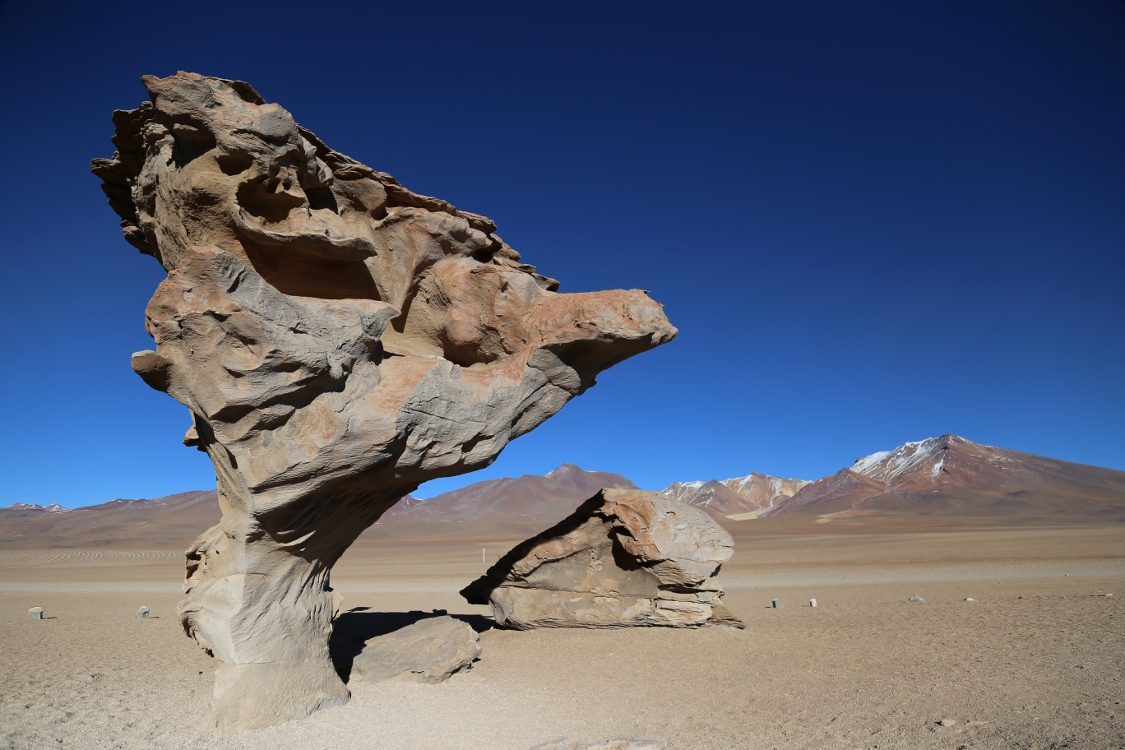 Altiplano, dÃ©sert Siloli.
Arbol de Piedra, un monument naturel dÃ» Ã  l'Ã©rosion de la pierre par le vent.