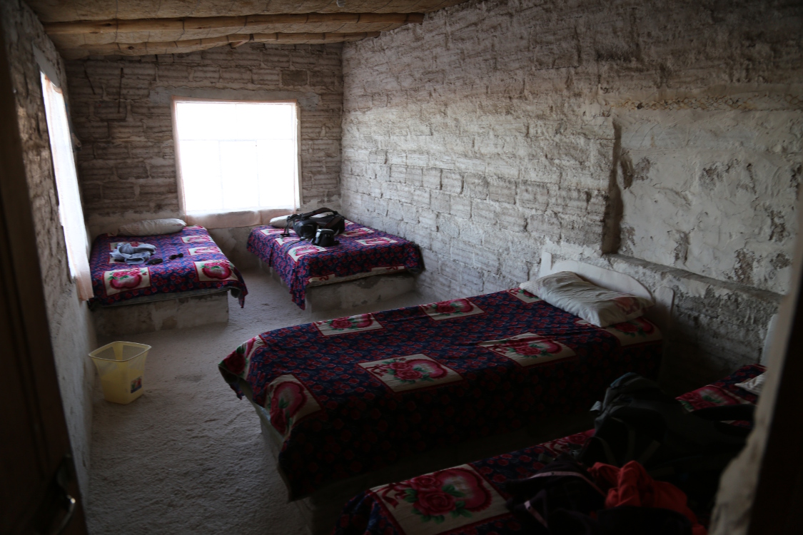 Salar d'Uyuni.
Depuis quelques annÃ©es, les hÃ´tels de sel se dÃ©veloppent offrant au voyageur un habitat peu commun, avec du gros sel sur le sol, des murs et un mobilier entiÃ¨rement en briques de sel !