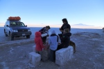 Salar d'Uyuni.
Isla del Pescado.
P'tit déj' au frais sur des tables de sel.