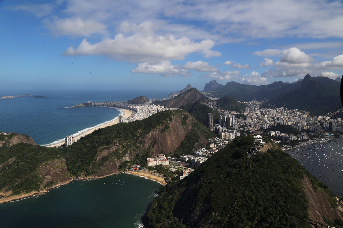 Rio de Janeiro.
Vue depuis le Pain de Sucre.
La longue plage, c'est Copacabana.
