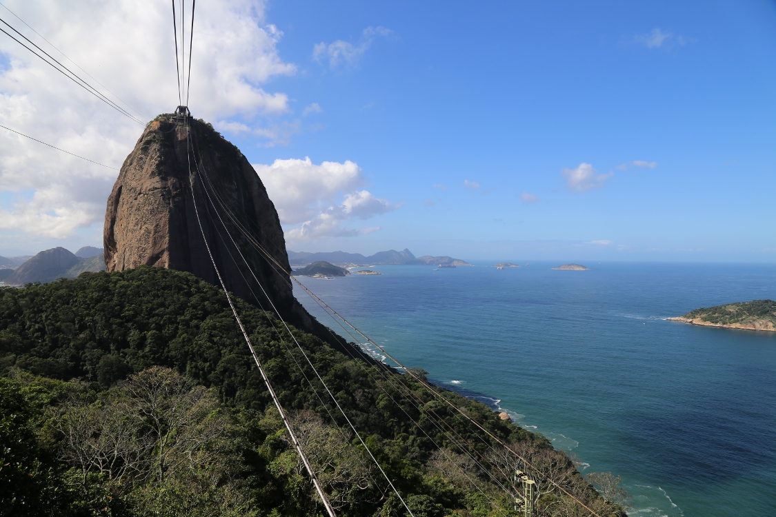 Rio De Janeiro.
Pour monter sur le pain de sucre, on utilise le tÃ©lÃ©phÃ©rique centenaire, immortalisÃ© dans le film de James Bond 