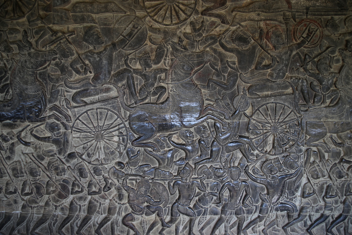 Angkor Wat.
DÃ©tail des bas-reliefs.
