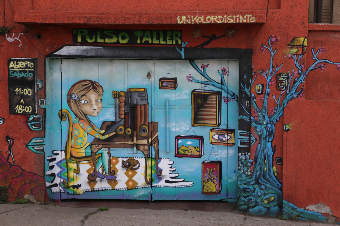 Valparaiso.Autre porte de garage remarquable.