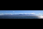 Kaikoura.
Panorama sur l'océan Pacifique et les Alpes du Sud.
Et c'est encore le capitaine Cook qui a donné ce nom àces montagnes ...