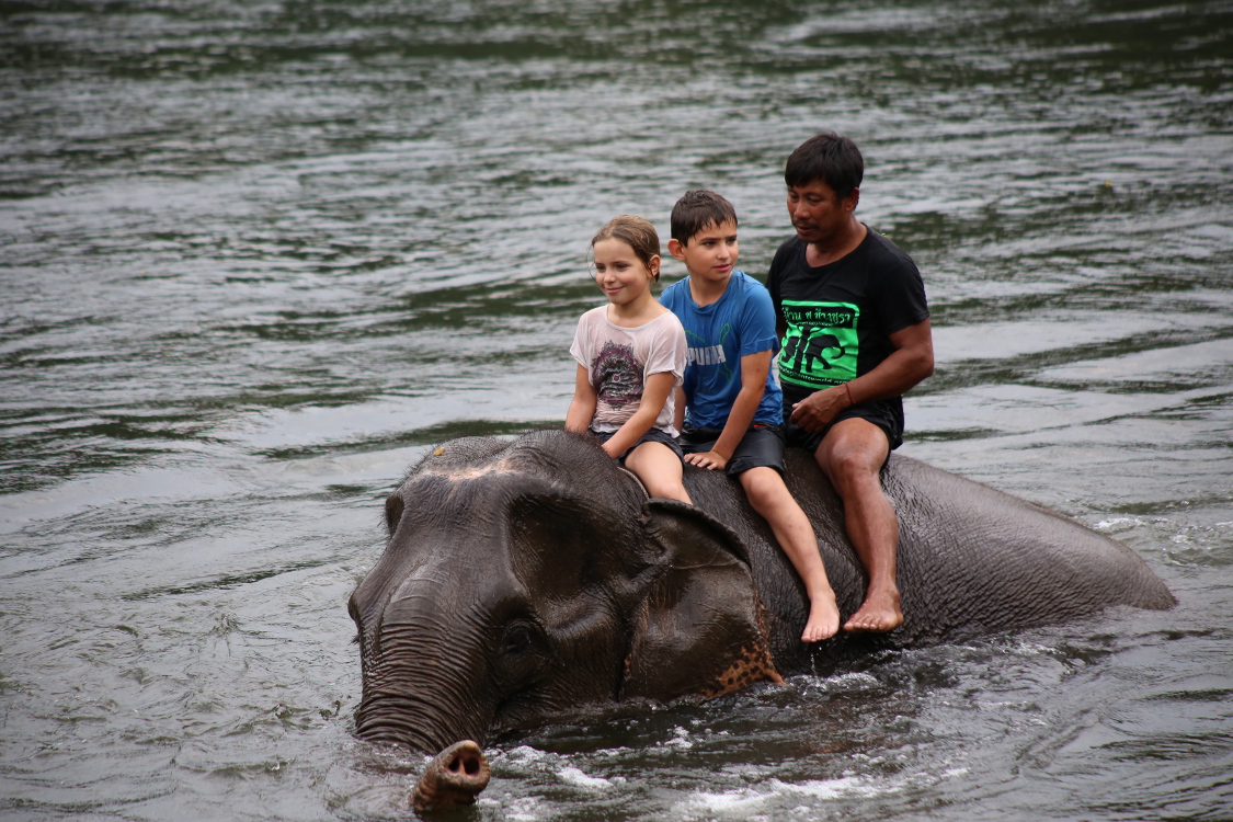 Kanchanaburi.
JournÃ©e avec les Ã©lÃ©phants.