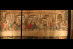 Musée du Vatican.
Des tapisseries ornaient autrefois les murs de la chapelle Sixtine, et celle-ci est la Dernière Cène tirée de l'œuvre de Léonard de Vinci.